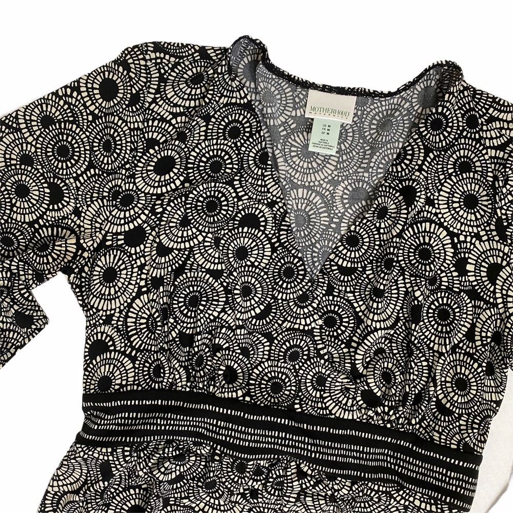 Motherhood Maternity Dress Nursing Mid Length Tie